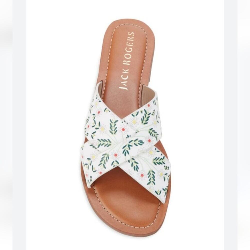 Jack Rogers Slotted Daisy Printed Sloan Sandals 8 - Picture 2 of 9